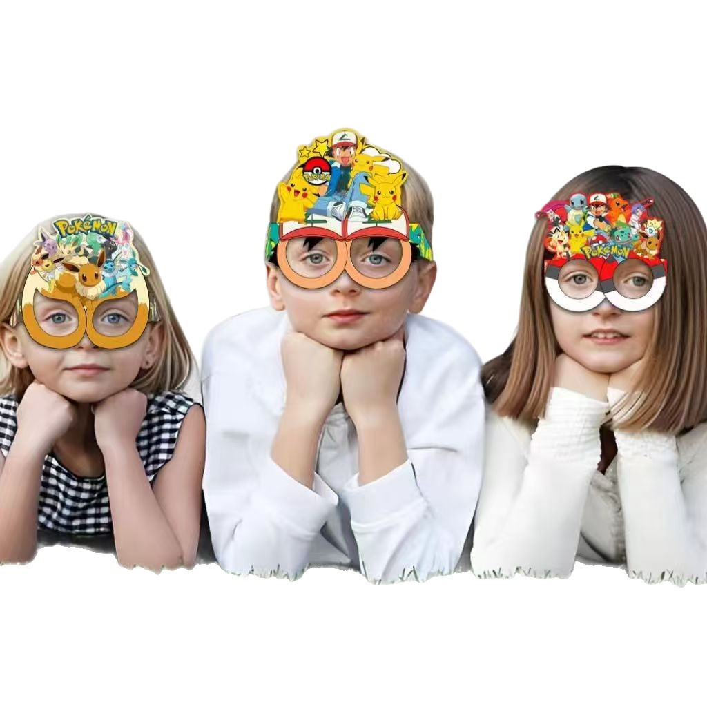 Pokémon-themed paper glasses.  - Anime Cosplay And Costumes incelemesi ve fiyatı