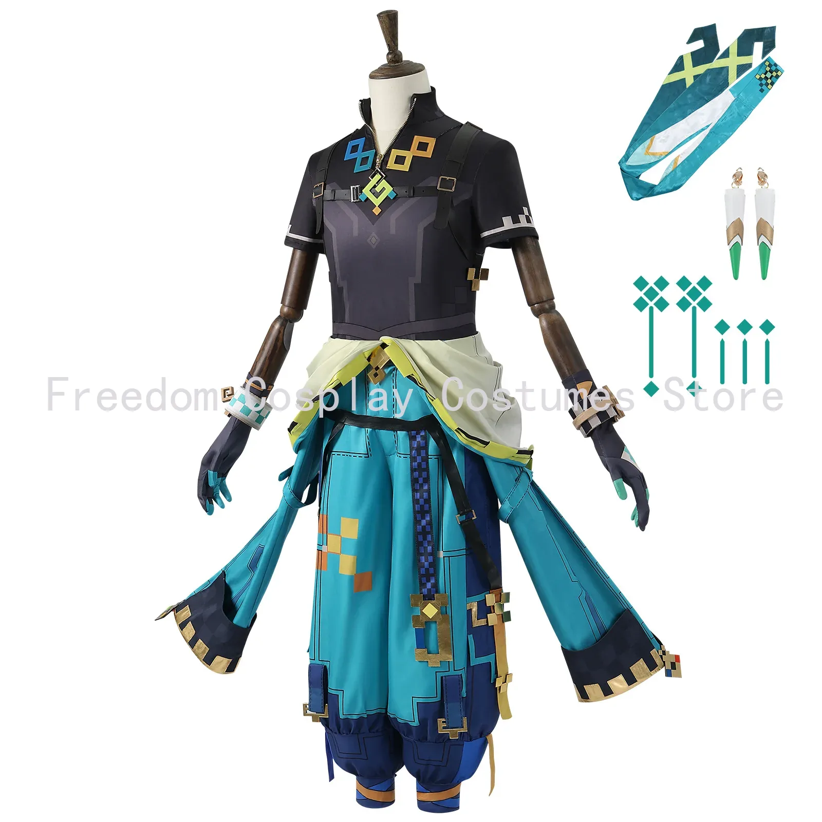 Game Genshin Impact Kinich Cos - Anime Cosplay Wig incelemesi ve fiyatı