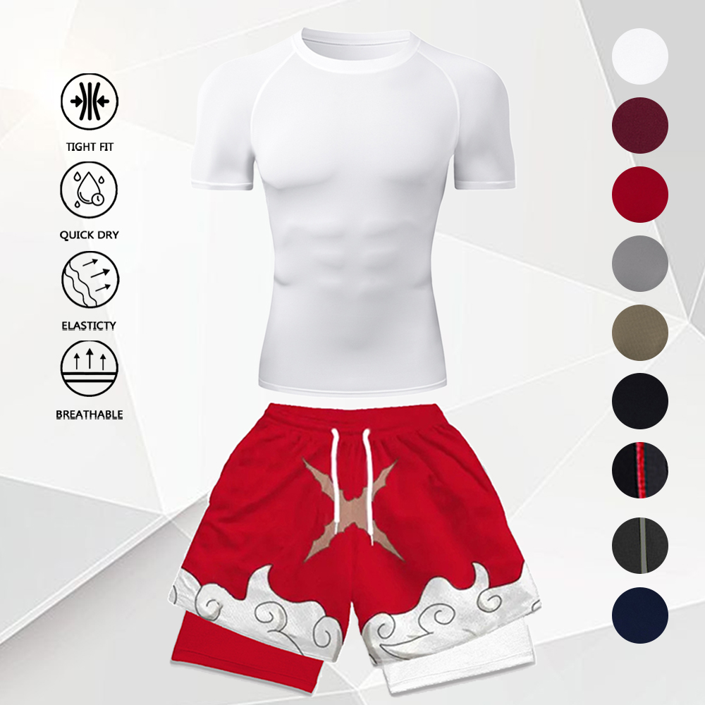 Men's 2Pcs Anime Gym Outfit Wh - Anime & Cosplay Expo Acx 2025 incelemesi ve fiyatı