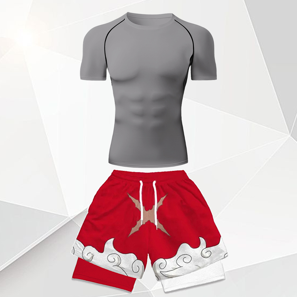 Men's 2Pcs Anime Gym Outfit Wh - Anime & Cosplay Expo Acx 2025 incelemesi ve fiyatı