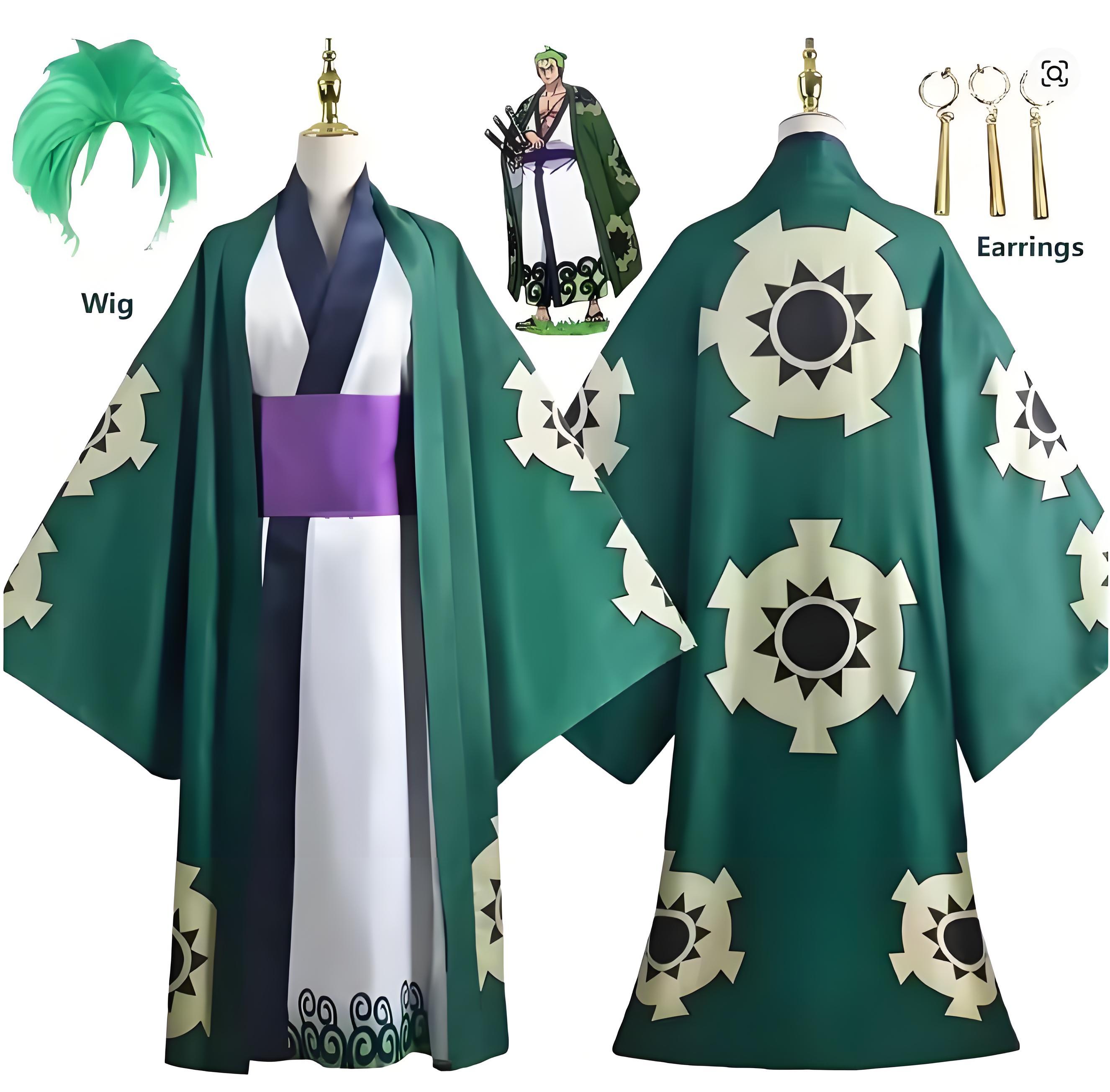 Green Roronoa Zoro Kimono Cosp - Cosplay Anime Zoro incelemesi ve fiyatı