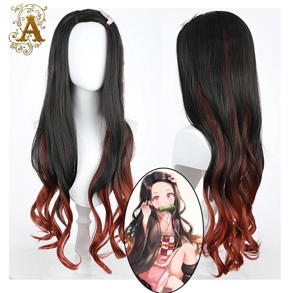 Black Dark Red Gradient Color  - Anime Cosplay With Red Hair incelemesi ve fiyatı