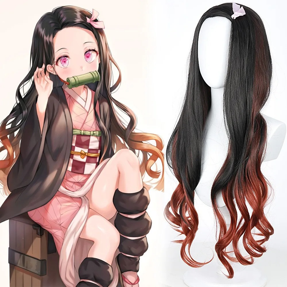 Black Dark Red Gradient Color  - Anime Cosplay With Red Hair incelemesi ve fiyatı