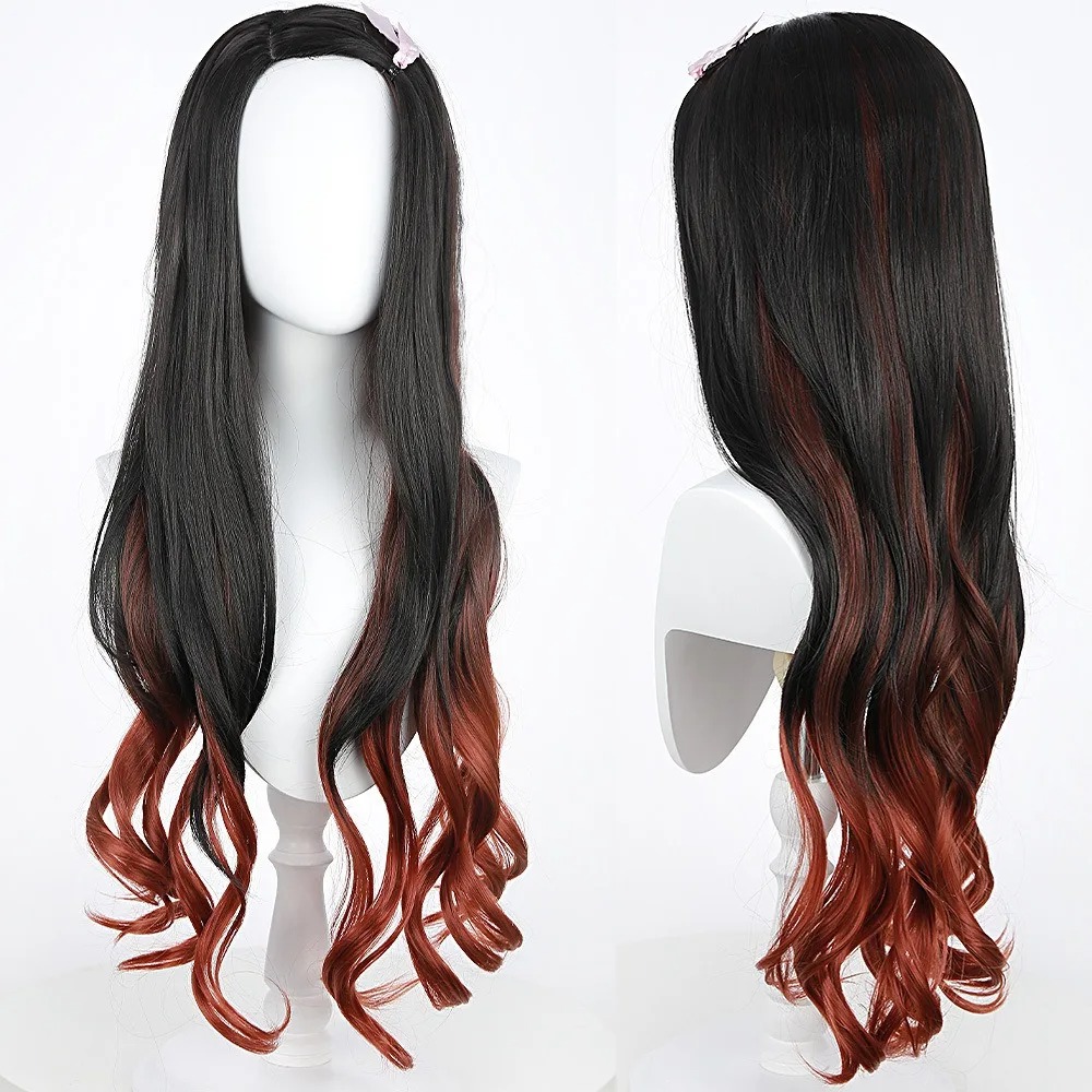 Black Dark Red Gradient Color  - Anime Cosplay With Red Hair incelemesi ve fiyatı