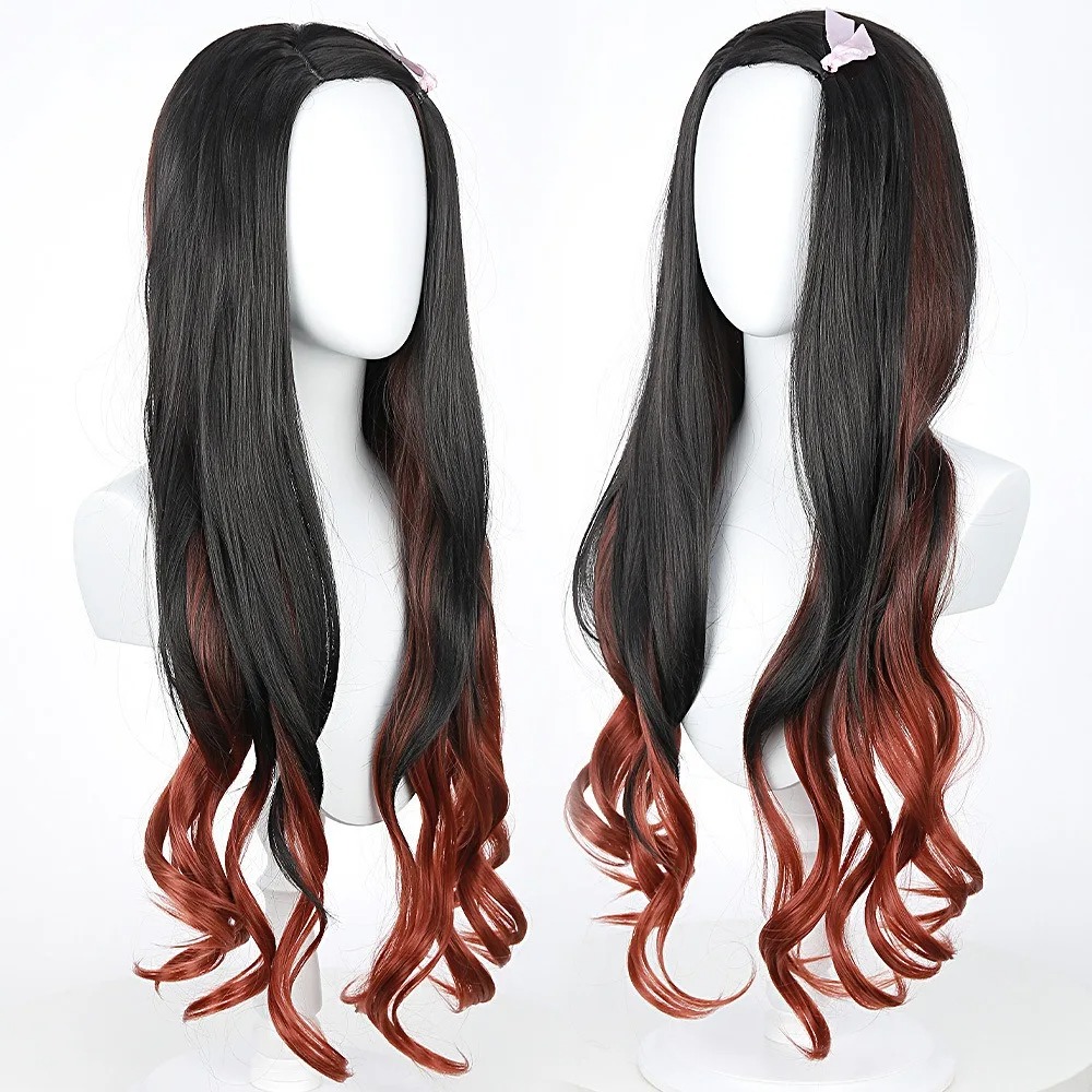 Black Dark Red Gradient Color  - Anime Cosplay With Red Hair incelemesi ve fiyatı